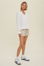 Waffle Knit Top White