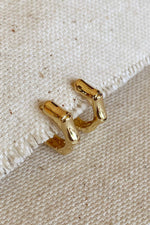 18k Gold Filled Bamboo Clicker Hoop Earrings