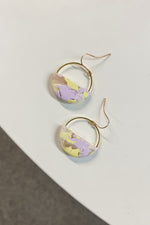 Simply Saige Fishhook Purple and Yellow Dangle Earrings