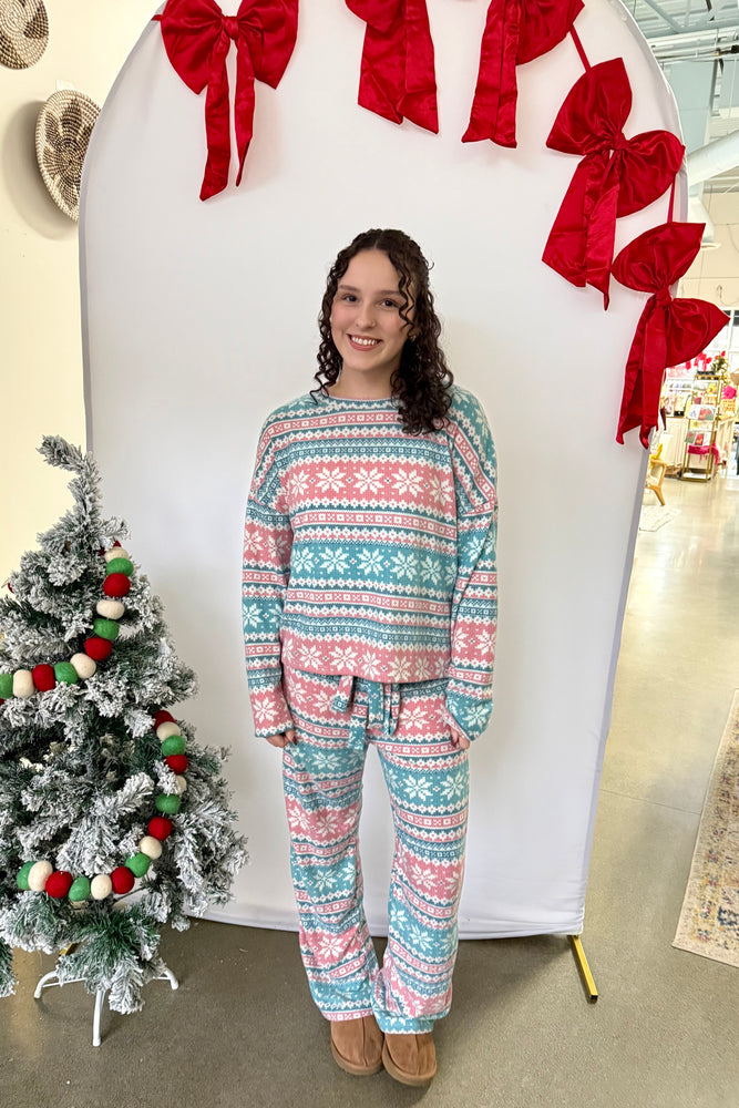 Snowflake Print Loungewear Set