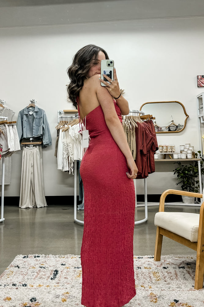 Twist Front Halter Maxi Dress Twist Front Halter Maxi Dress