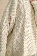 Round Neck Cable Knit Top