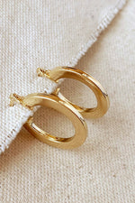 18k Gold Filled Flat Hoop Earrings