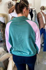 Emma Colorblock Half Zip Sweatshirt