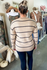 Evelyn Striped Sweater Tan