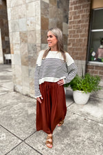 Callie Rust Wide Leg Paperbag Waist Pants