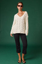 Cable Knit V-Neck Sweater