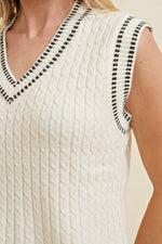 Sweater Vest Top Cream