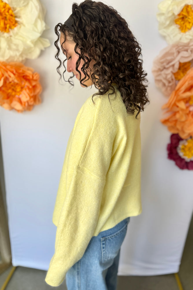 Button Front Cardigan Butter Yellow