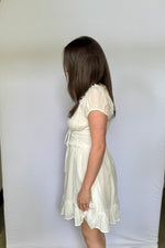 Lace Up Front Swiss Dot Mini Dress