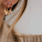 Butterfly Huggie Hoop Earrings