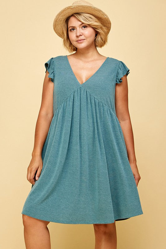 Plus Lainey Teal Sundress - Lilac&Lemon