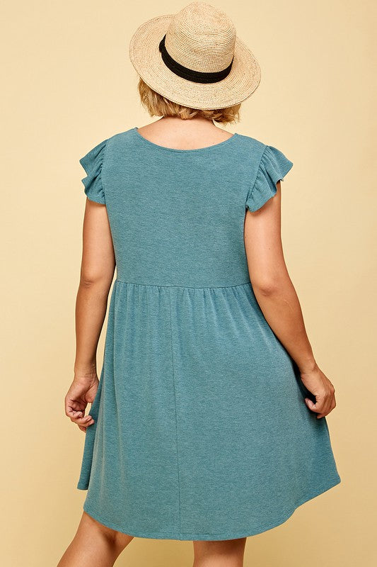 Plus Lainey Teal Sundress - Lilac&Lemon