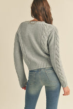 Rylee Button Up Cable Knit Cardigan