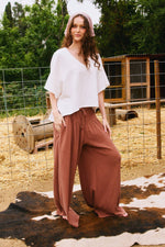 Wide Leg Cotton Gauze Pants