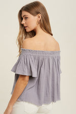 Shiloh Off The Shoulder Blouse - Lilac&Lemon