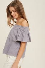 Shiloh Off The Shoulder Blouse - Lilac&Lemon