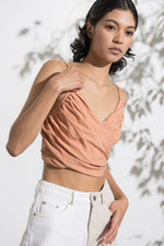 Ruched Crop Cami Salmon