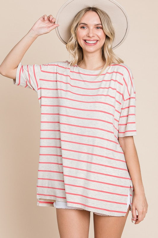 Plus Reese Striped Top - Lilac&Lemon