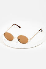 Round Metallic Rim Sunglasses - Lilac&Lemon