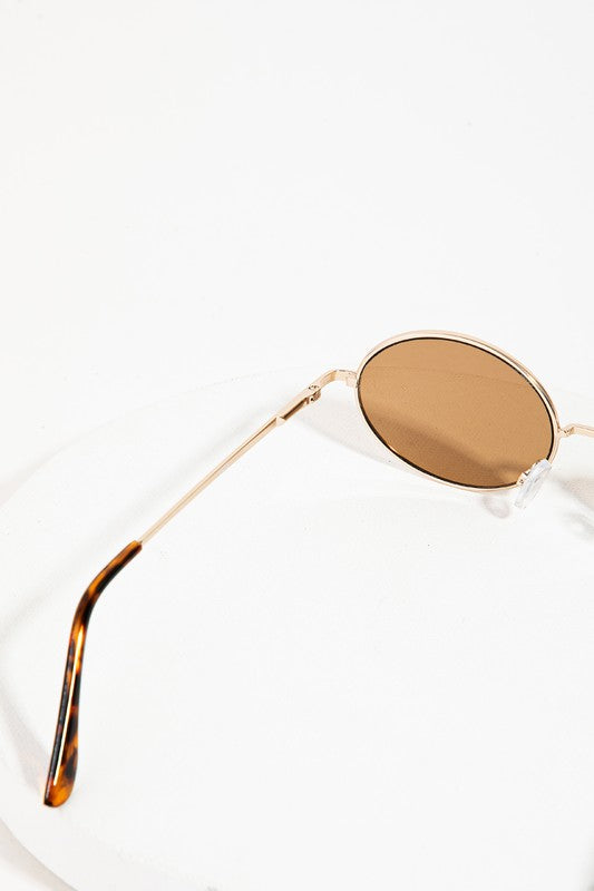 Round Metallic Rim Sunglasses - Lilac&Lemon