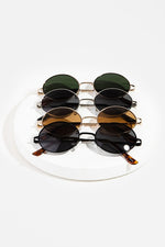 Round Metallic Rim Sunglasses - Lilac&Lemon