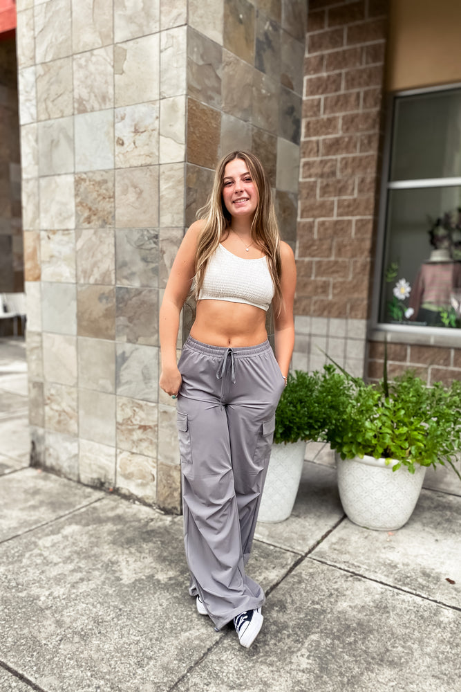 Karissa Cargo Pant Grey - Lilac&Lemon