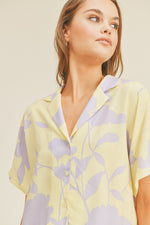 Mika Button Front Blouse - Lilac&Lemon