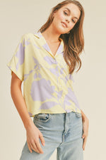 Mika Button Front Blouse - Lilac&Lemon