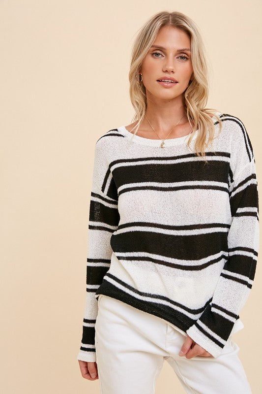 Madison Stripe Pullover - Lilac&Lemon