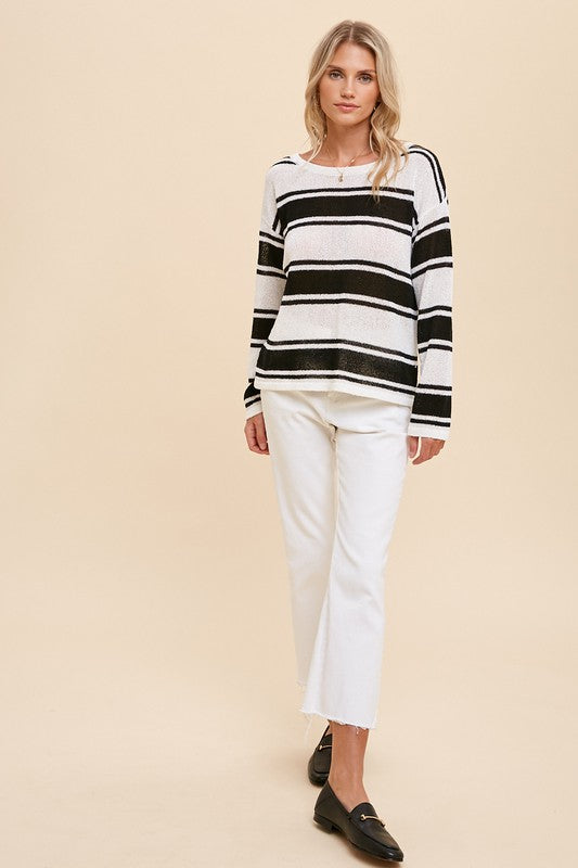 Madison Stripe Pullover - Lilac&Lemon