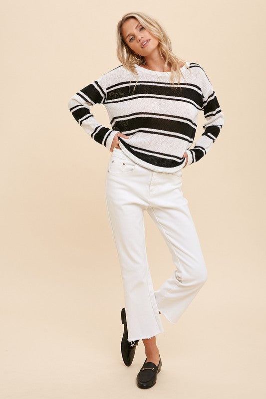 Madison Stripe Pullover - Lilac&Lemon