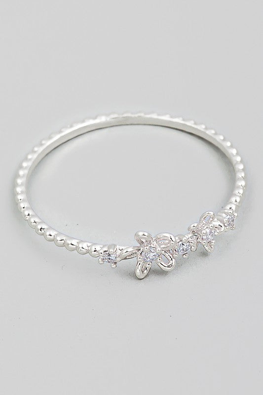 Delicate Flower Ring - Lilac&Lemon