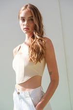 Ribbed Corset Top Ivory