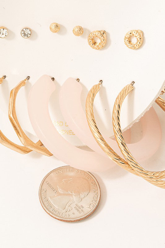 Hoop + Stud Set - Lilac&Lemon
