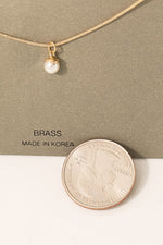 Dainty Snake Chain Pearl Charm Necklace - Lilac&Lemon