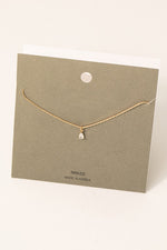 Dainty Chain Teardrop Rhinestone Charm Necklace - Lilac&Lemon