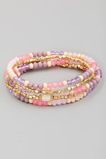 Stackable Beaded Bracelets - Lilac&Lemon