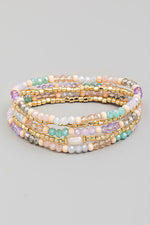 Stackable Beaded Bracelets - Lilac&Lemon