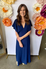 Flutter Sleeve Maxi Dress Navy