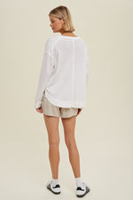 Waffle Knit Top White