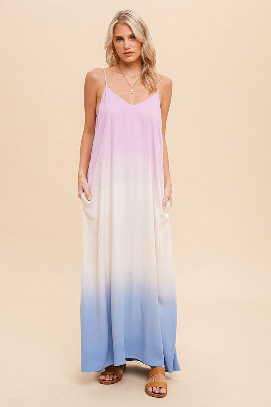 Maya Dip Dyed Maxi Dress - Lilac&Lemon