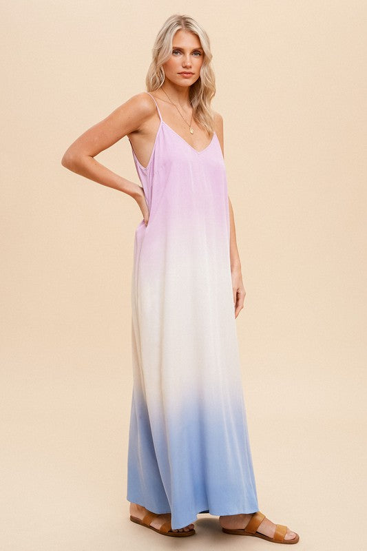 Maya Dip Dyed Maxi Dress - Lilac&Lemon