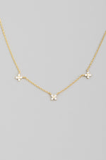 Mini Rhinestone Flower Charm Necklace - Lilac&Lemon