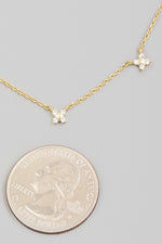 Mini Rhinestone Flower Charm Necklace - Lilac&Lemon