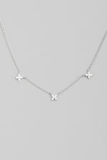 Mini Rhinestone Flower Charm Necklace - Lilac&Lemon