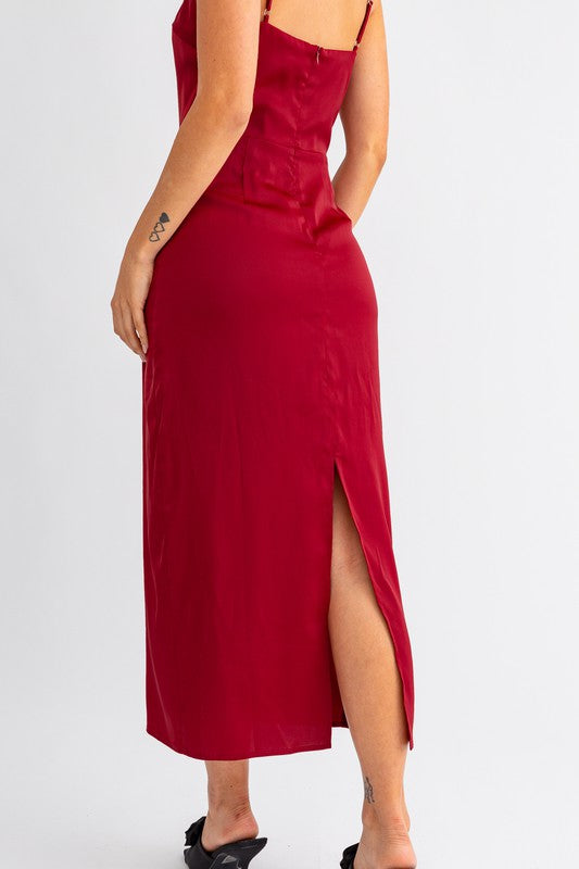 Spaghetti Strap Maxi Dress Red Large Spaghetti Strap Maxi Dress Red Large