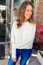 Paris Cable Knit Sweater White