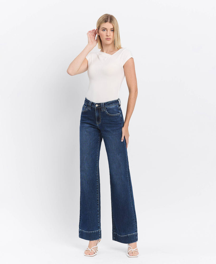 High Rise Wide Leg Trouser Style Jeans
