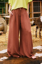 Wide Leg Cotton Gauze Pants